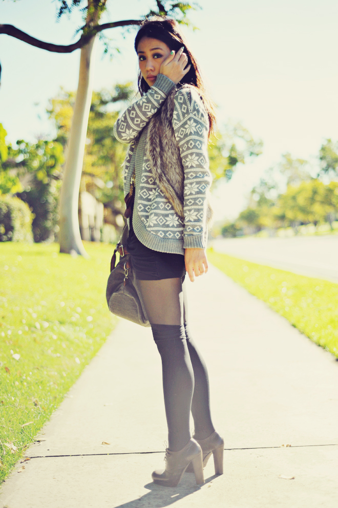 Over the knee/Thigh high socks and shorts with tights? : r ...
